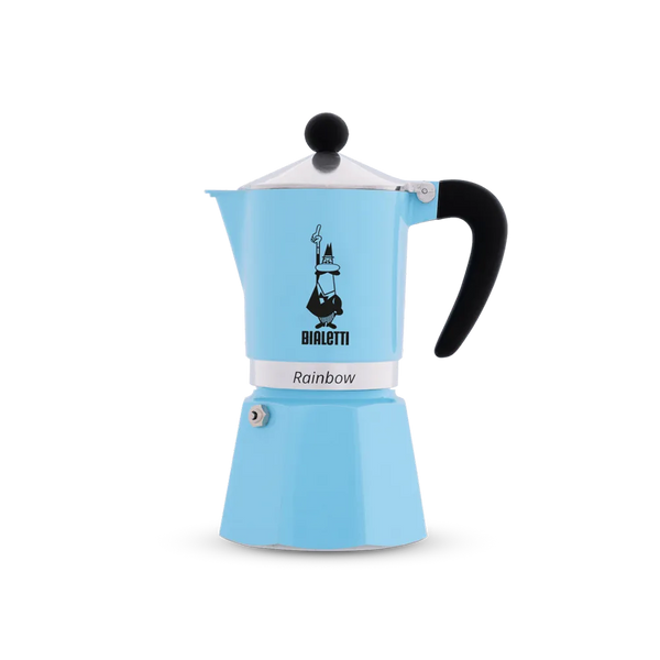 Cafeteira Italiana Bialetti Rainbow Azul Clara 3 Xícaras