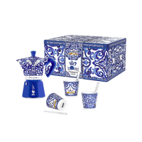 Kit Cafeteira Italiana Bialetti Moka Express Dolce & Gabbana Blu Med