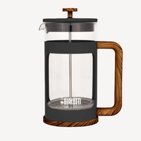 Prensa Francesa Bialetti Woody Preta 350 ml e 1 L