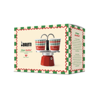 Kit Cafeteira Italiana Bialetti Mini Express Tricolore 2 Xícaras