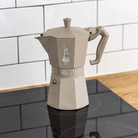 Cafeteira Italiana Bialetti Moka Exclusive Induction Areia