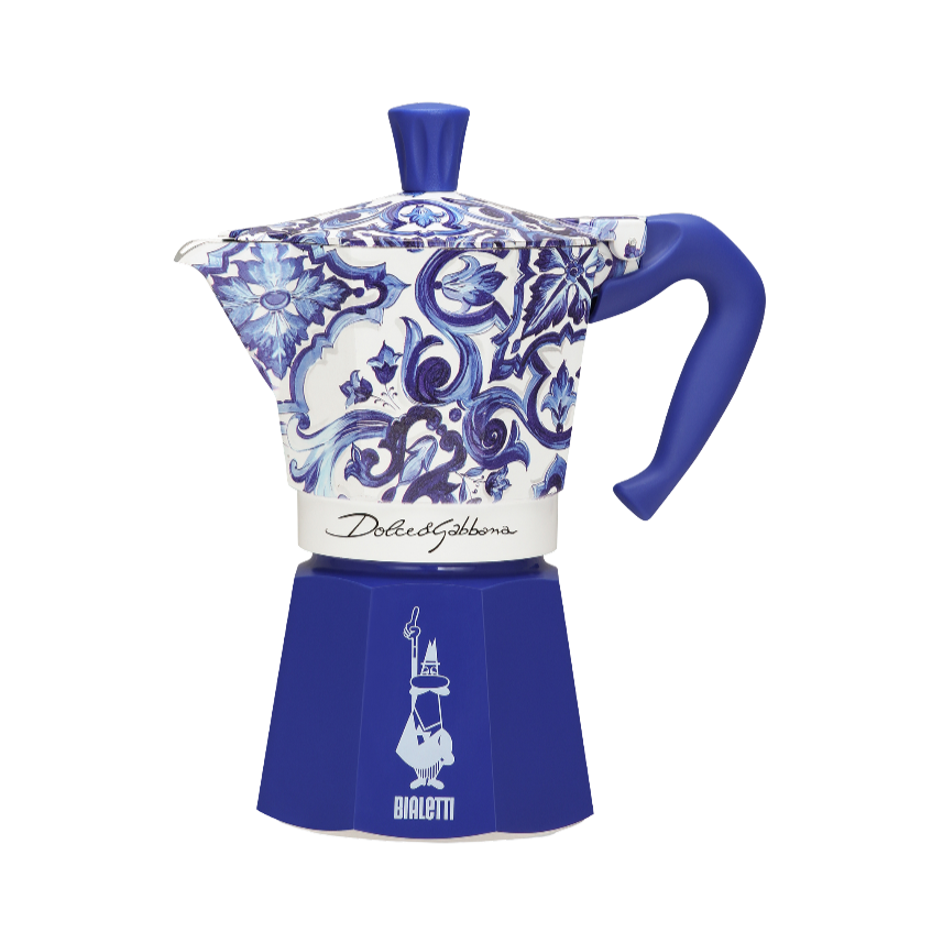 Cafeteira Italiana Bialetti Moka Express D&G Blu Mediterraneo