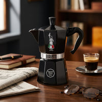 Cafeteira Italiana Bialetti Moka Express Omino Preta 6 Xícaras