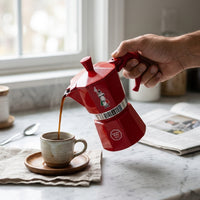 Cafeteira Italiana Bialetti Moka Express Omino Vermelha 6 Xícaras