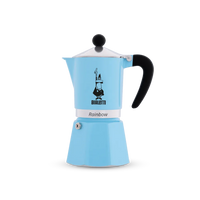Cafeteira Italiana Bialetti Rainbow Azul Clara 3 Xícaras