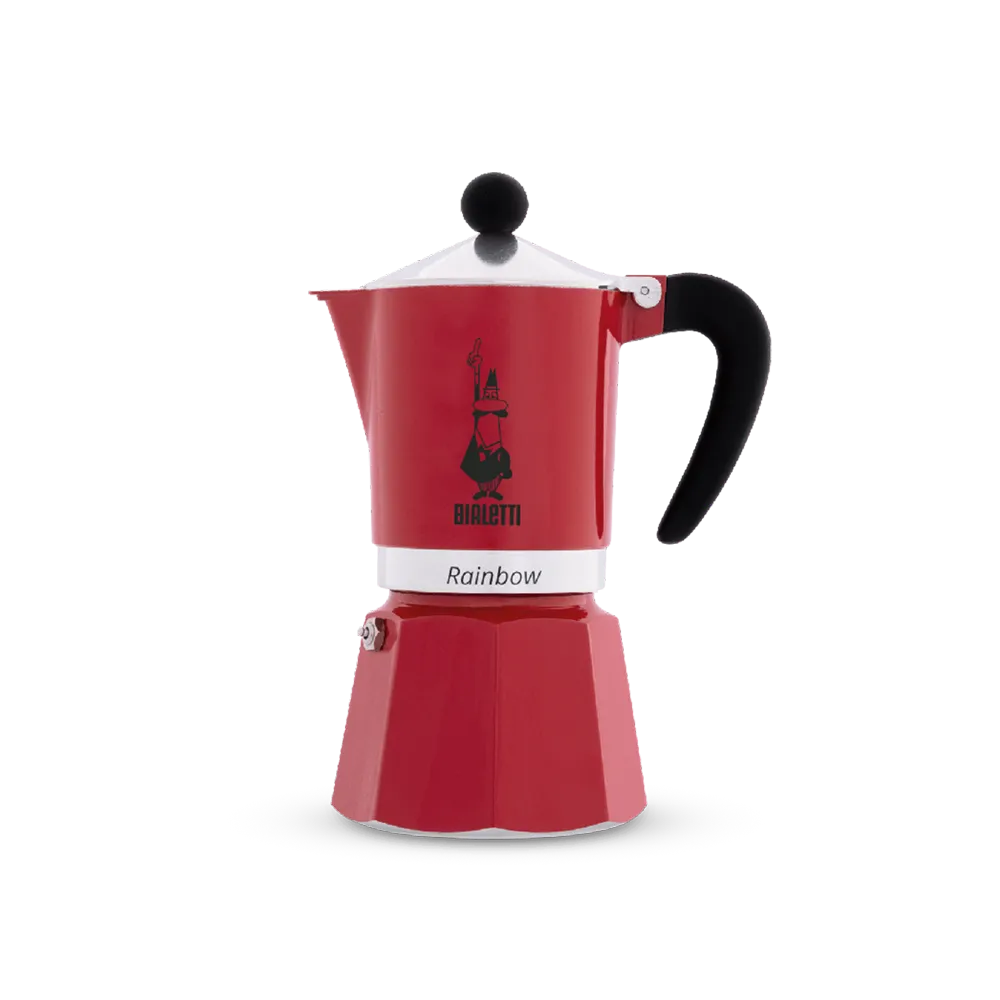 Cafeteira Italiana Bialetti Rainbow Vermelha 3 Xícaras