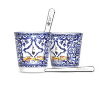 Conjunto 2 Xícaras e 2 Mexedores Bialetti Dolce & Gabbana Blu Med