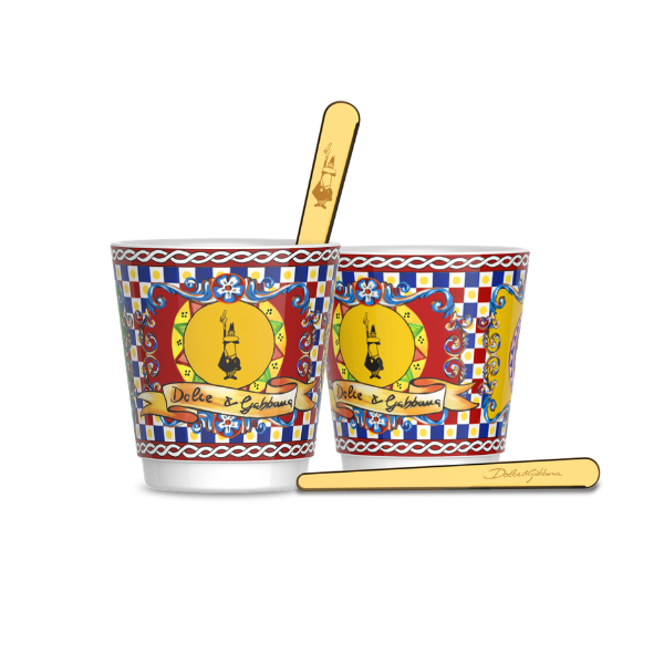 Conjunto 2 Xícaras e 2 Mexedores Bialetti Dolce & Gabbana Carretto